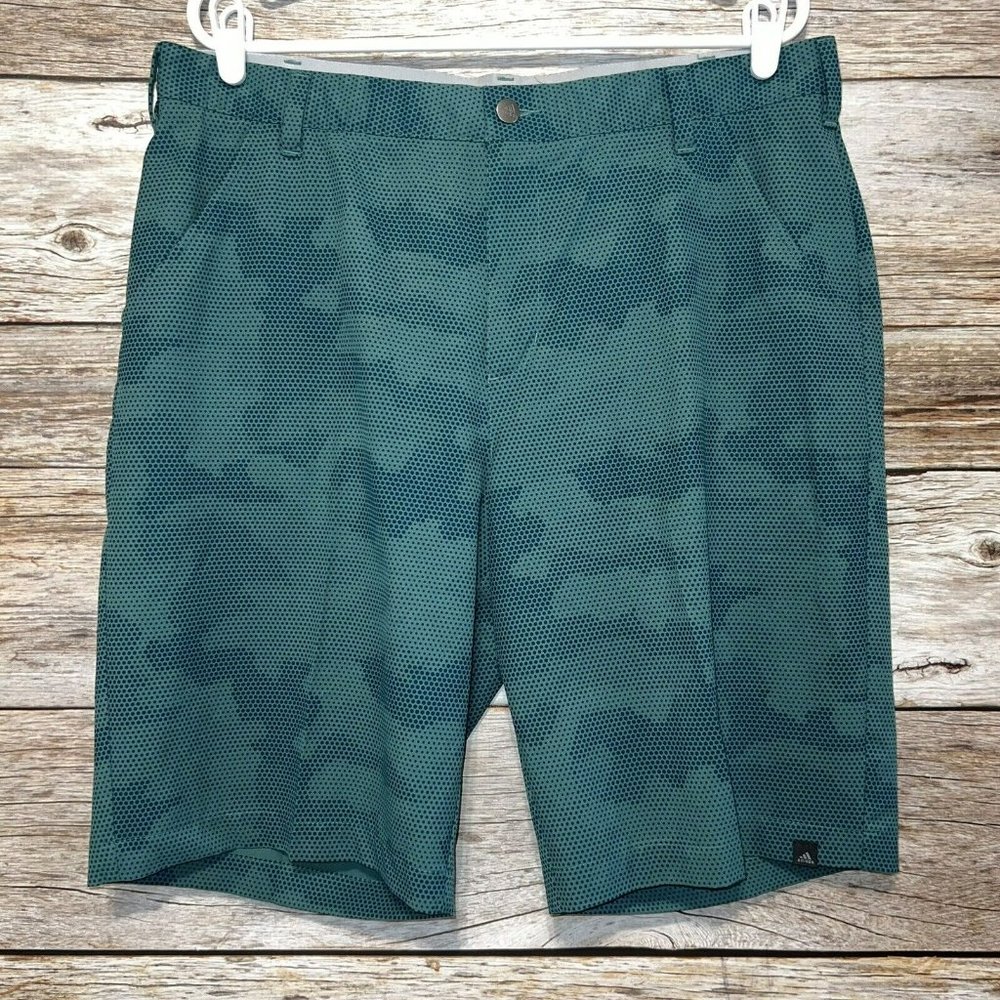 adidas Teal Green Camouflage Flat Front Men's Shorts